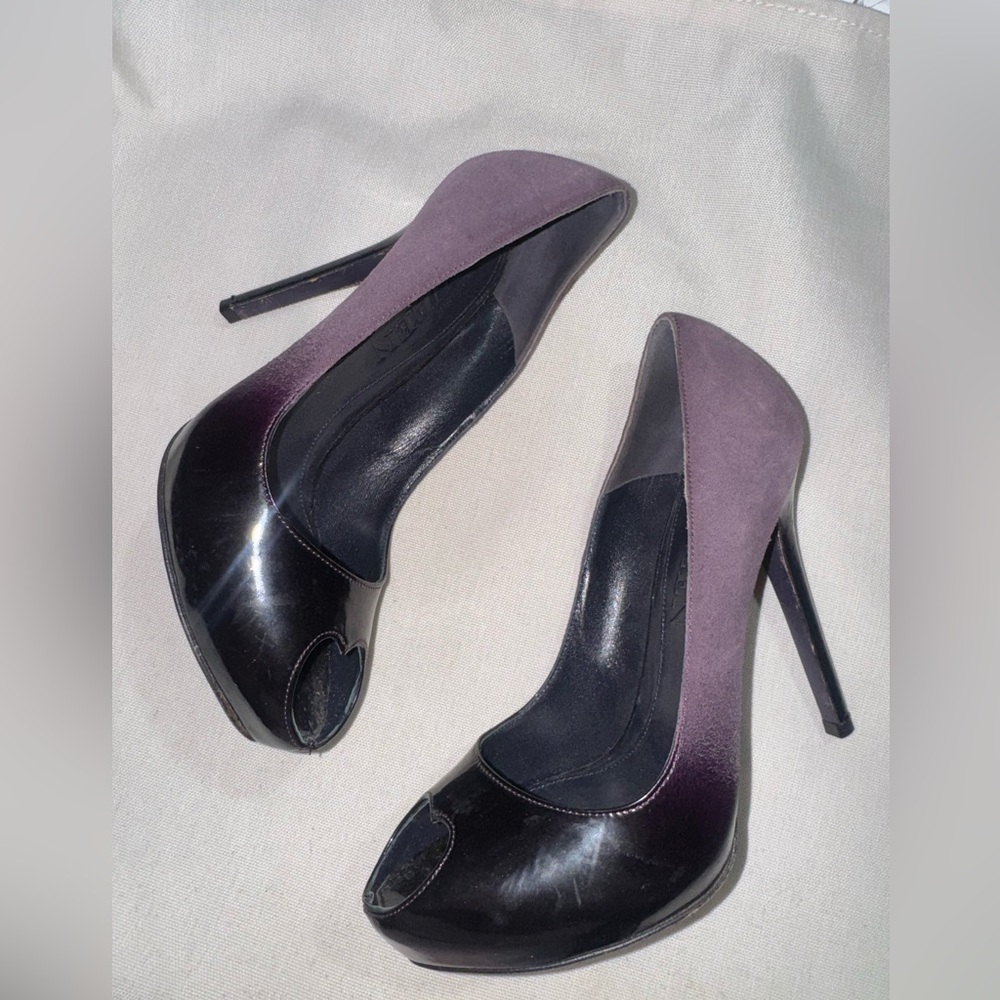 Alexander McQueen Black and Purple Heels